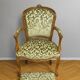 Louis XV style armchair, accompanied by its matching footrest.