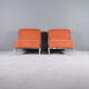 Pair of chrome base armchairs,1970
