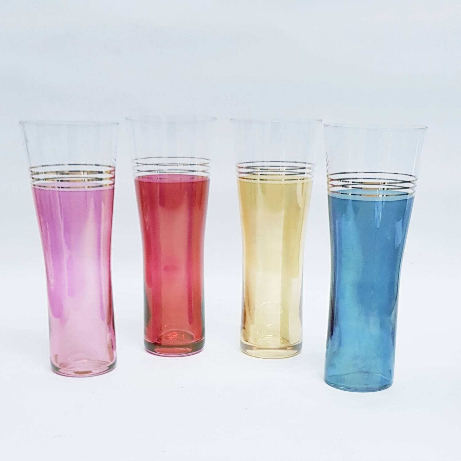 1960's pearlescent Tom Collins glasses