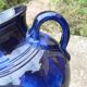 Pitcher in ceramic blue 5-litre varnished