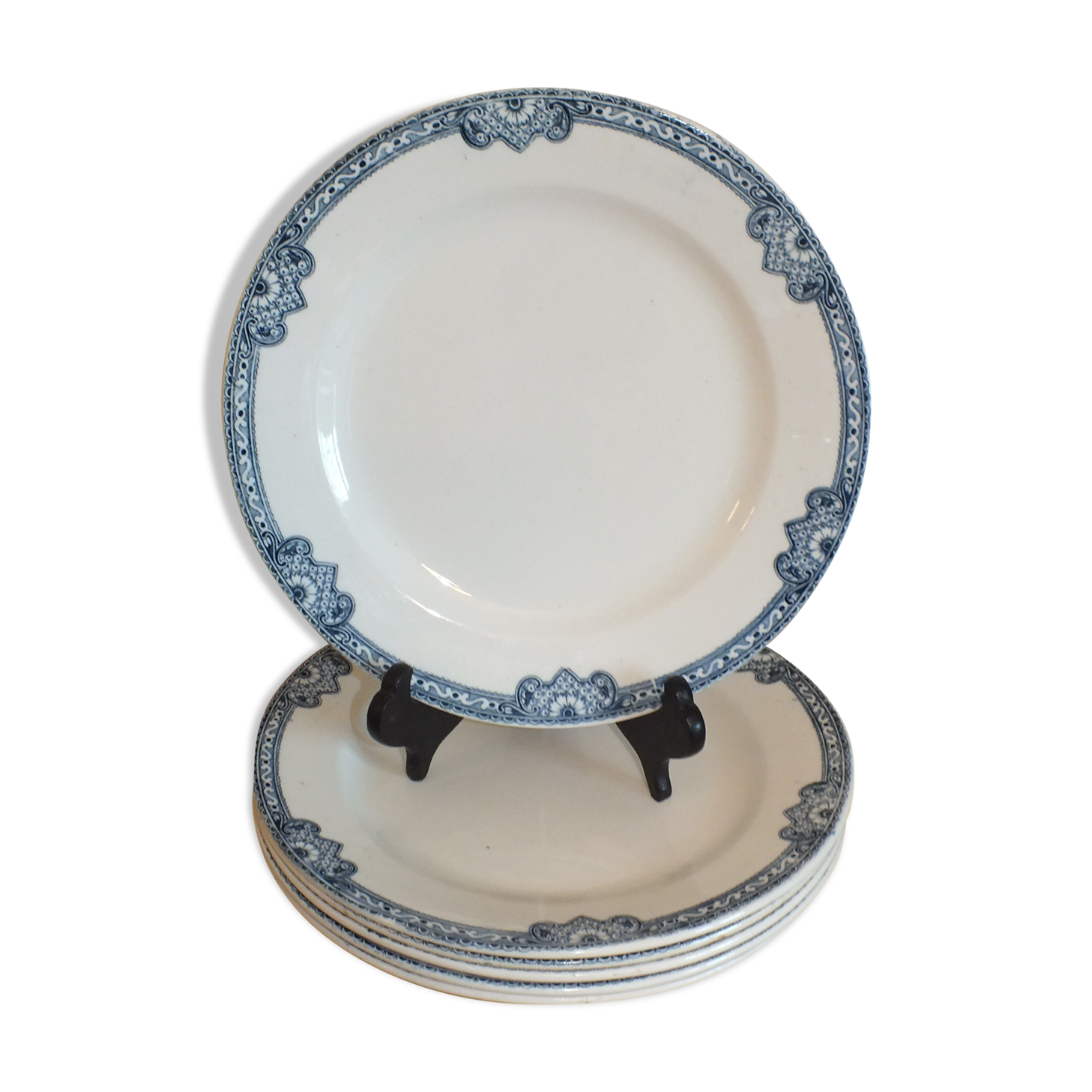6 flat plates Salins Jumièges in iron earth