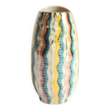 Colorful 1950s vase by Hubert Bequet, Belgium