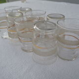 9 wine glasses, gold edging and granite – 1960s-1970s