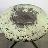 Tabouret pivotant industriel en fer vert, années 1960