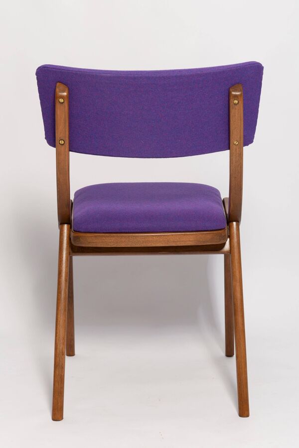 Chaise Bumerang Mid-Century Moderne, Laine Violet Pourpre, Pologne, années 1960