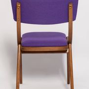 Mid-Century Modern Bumerang Chair, Purple Wool, Poland, 1960s