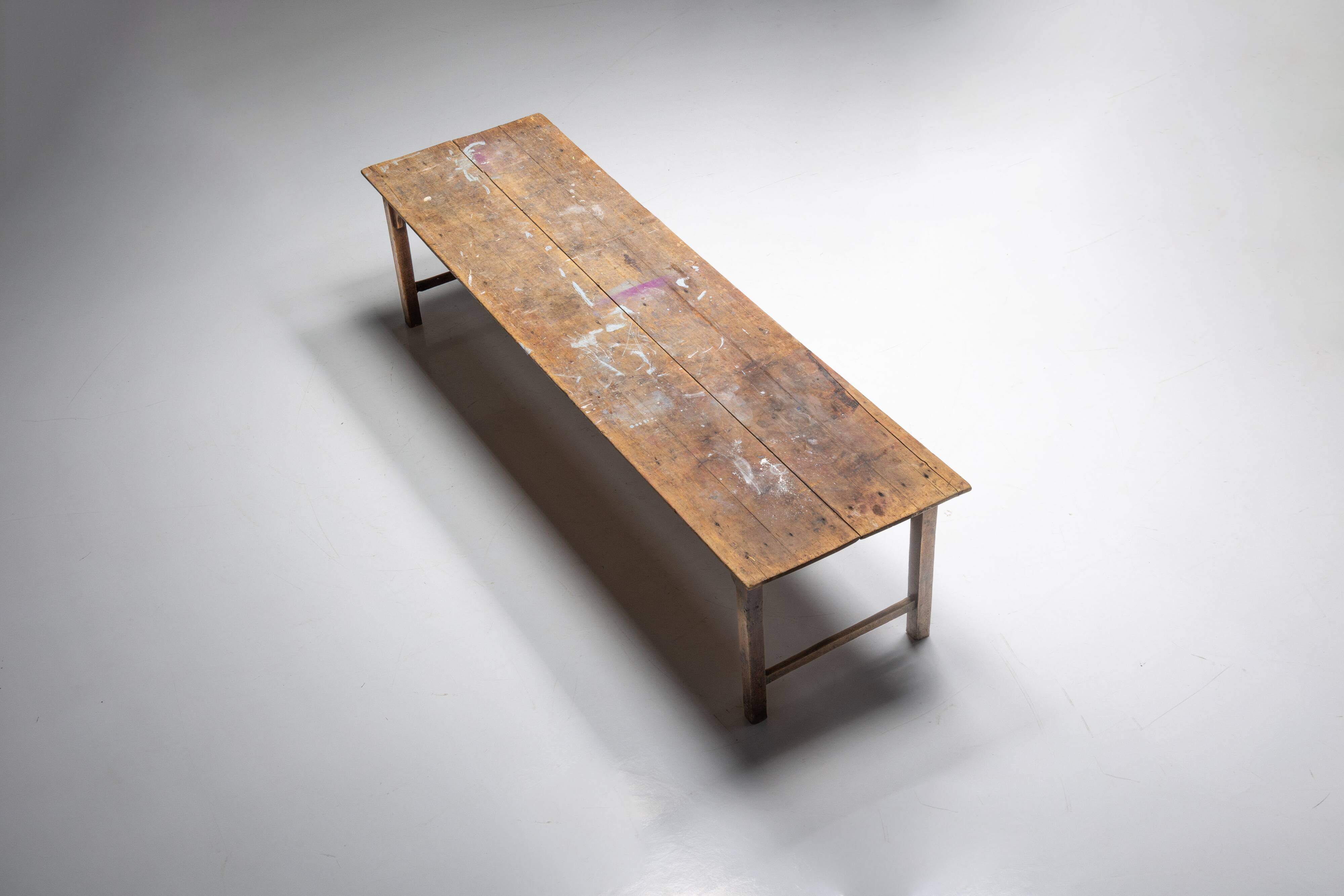 Rustic Primitive Farmhouse Dining Table, France, 19th Century