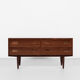 Midcentury Danish low chest of 2x2 drawers in rosewood by Hundevad 1960s