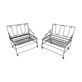 Pair of iron garden chairs forge