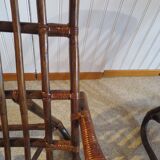 Rare-Vintage - Set of two rattan and bamboo armchairs - reclining armchairs - 80s