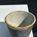 Lot de 3 tasses en céramique indonésienne (noir, mat brun & glacé moucheté)