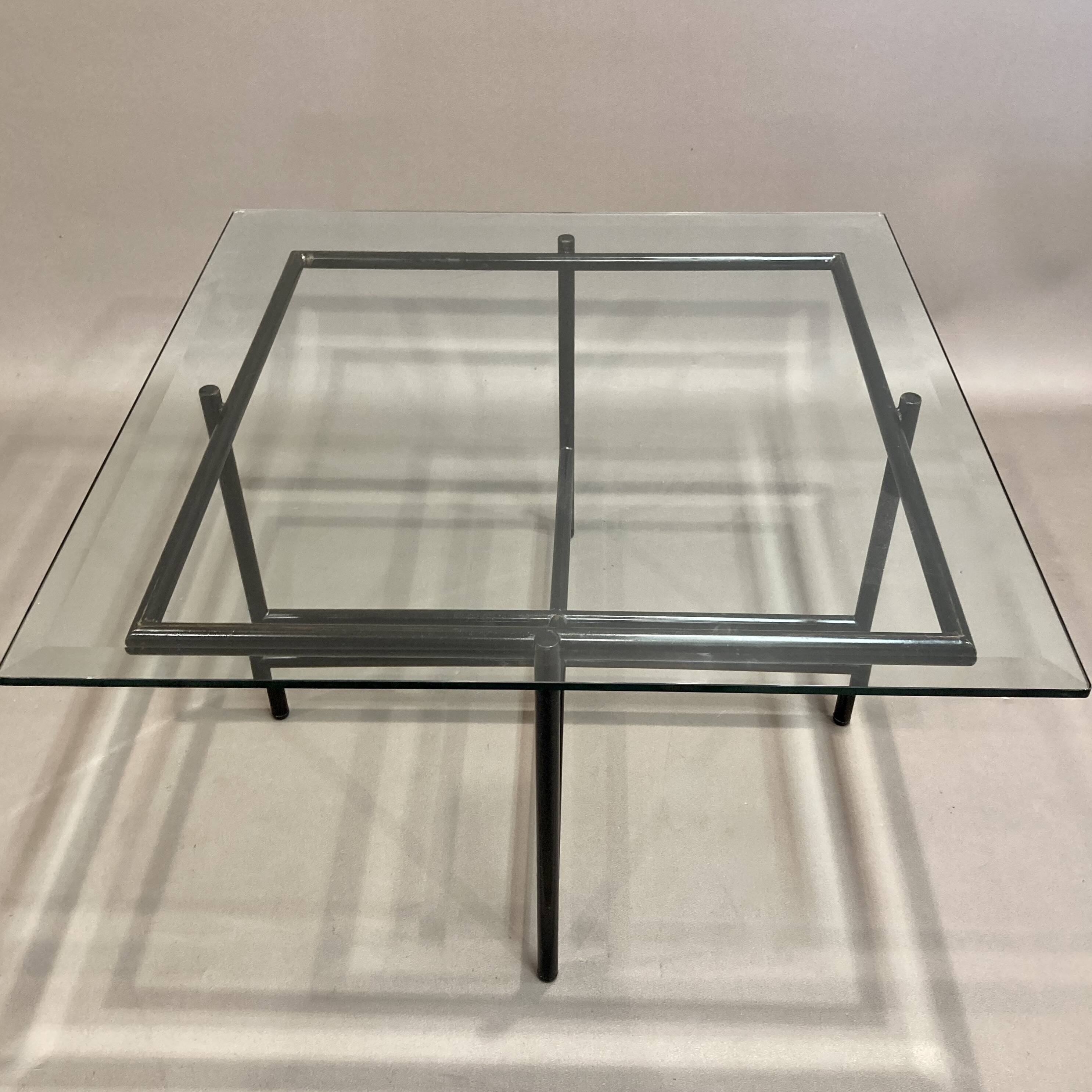 Glass and metal coffee table 1950