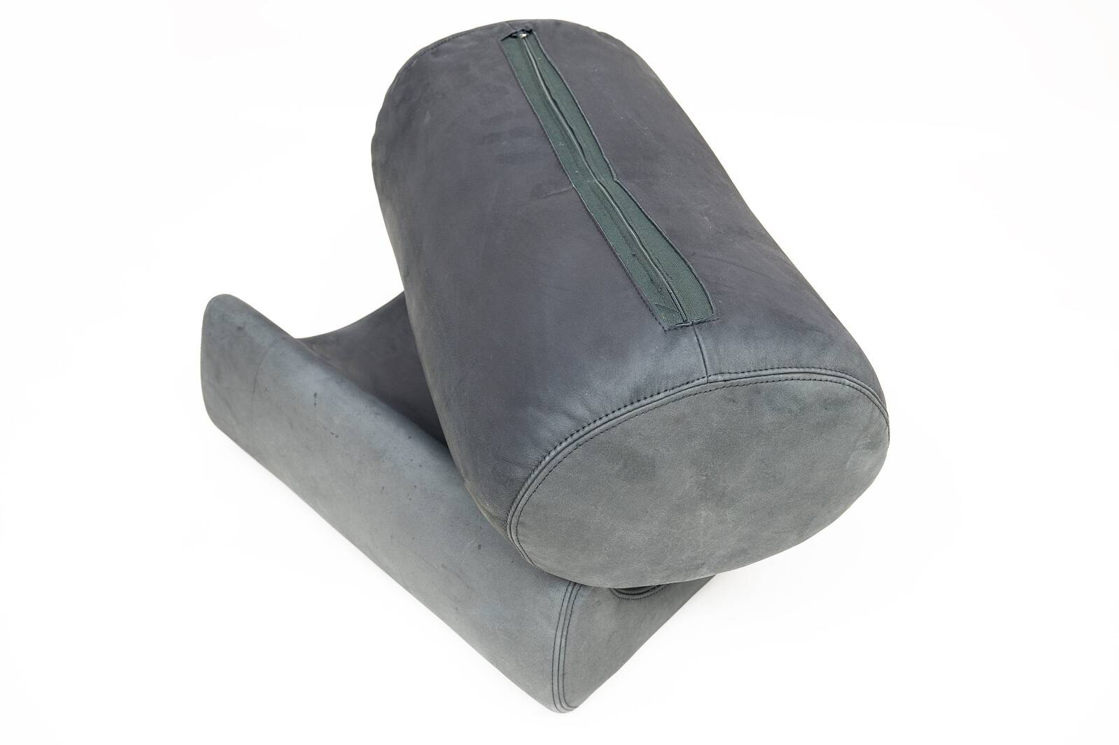 Large lounge chair and ottoman in leather, 1970