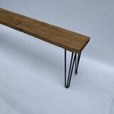 Industrial Bench Hairpin Legs Scaffolding Wood Midcentury Modern 1980s
