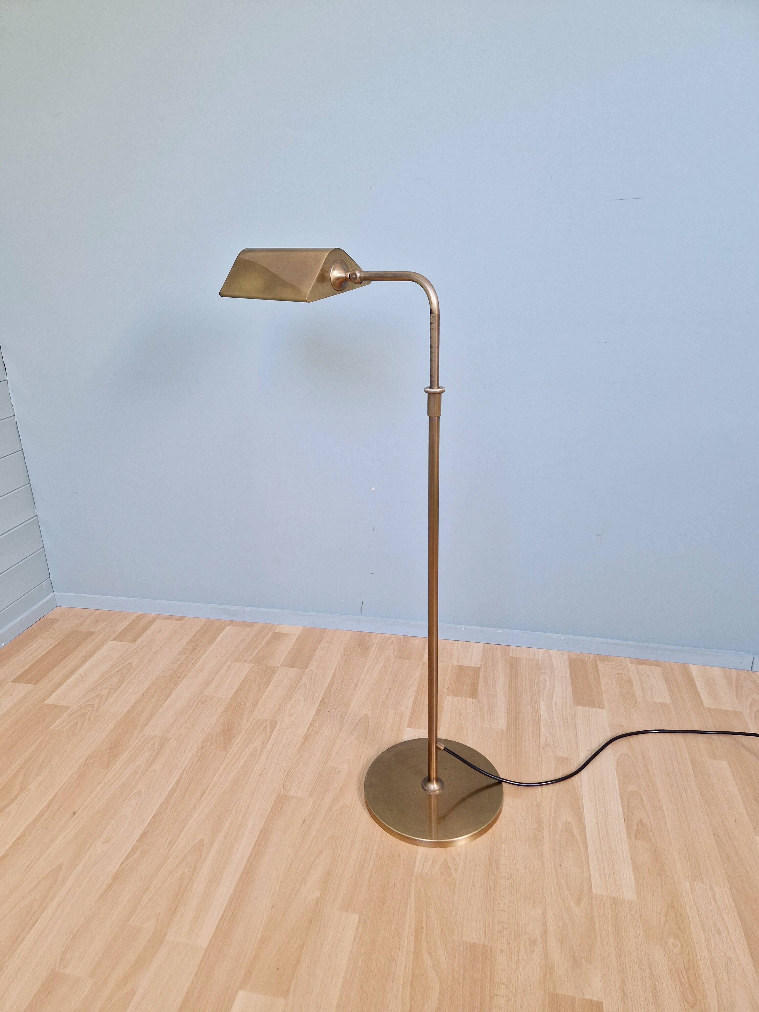 Brass floor lamp, Florian Schulz, Reiminterline, 1970