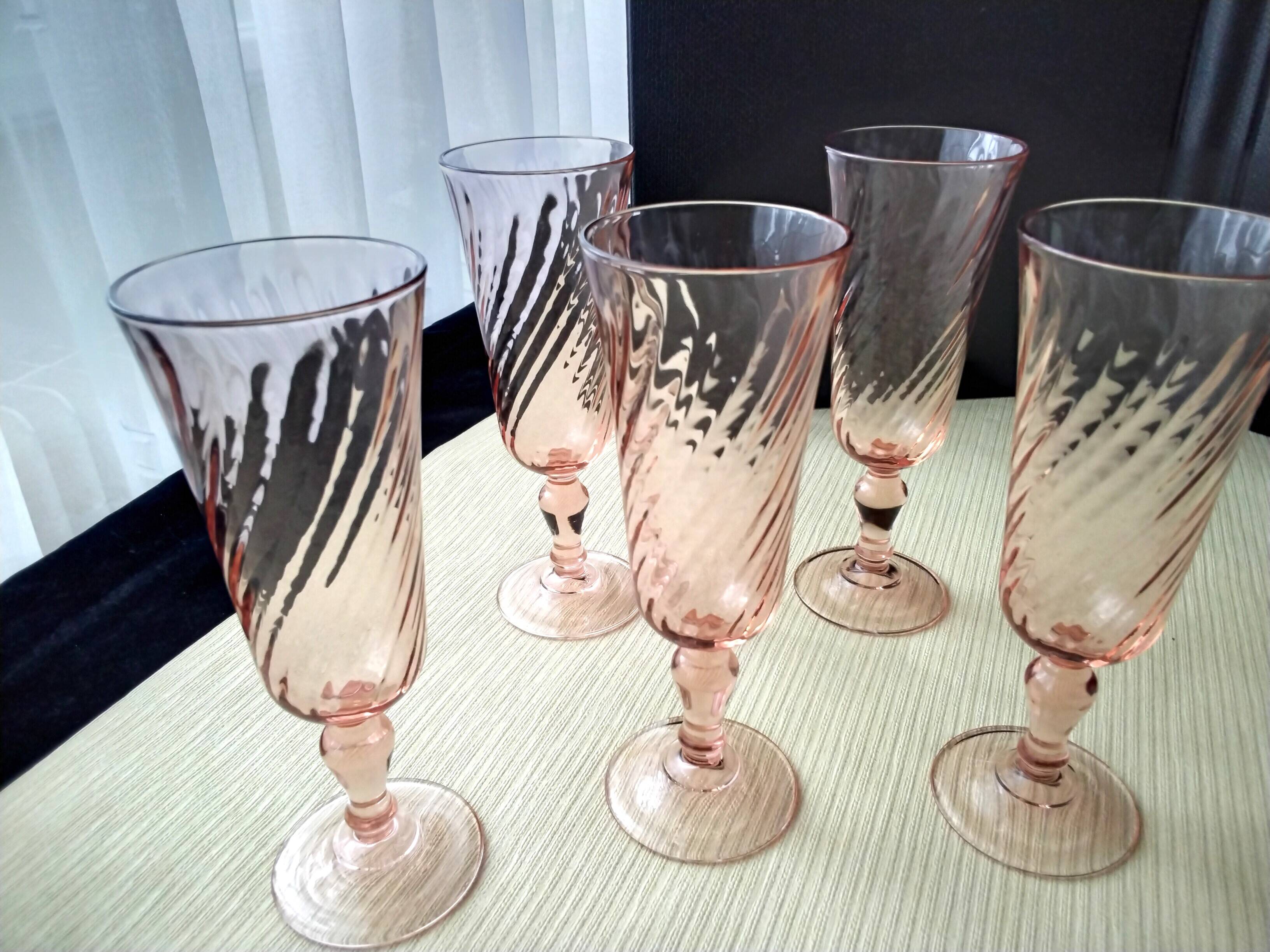6 Luminarc Rosaline Champagne Flutes