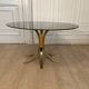 Table basse laiton et verre fumé, 1970s