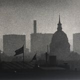 Rosine nusimovici, rooftops of paris from beaubourg, 1978. silver print