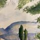 Aquarelle paysage vintage