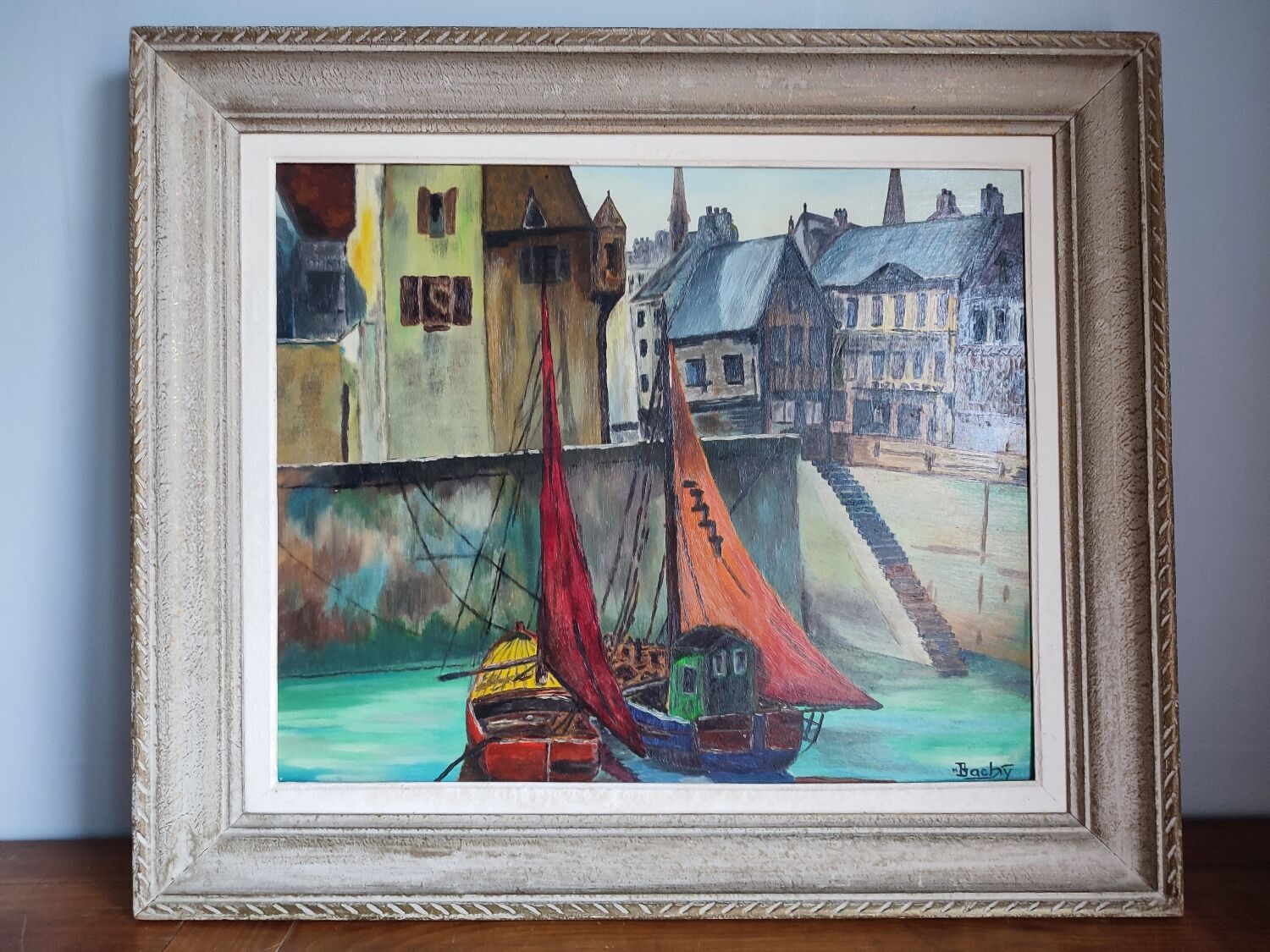 Old oil painting on panel signed