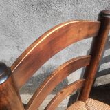 Pair of mulched brutalist chairs and wood