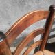 Paire de chaises brutaliste paillées et bois