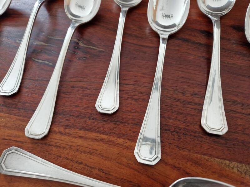 Christofle - Set of 12 Tosca pattern silver-plated table spoons