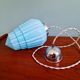 Suspension Art Déco en opaline bleue, années 1920-30