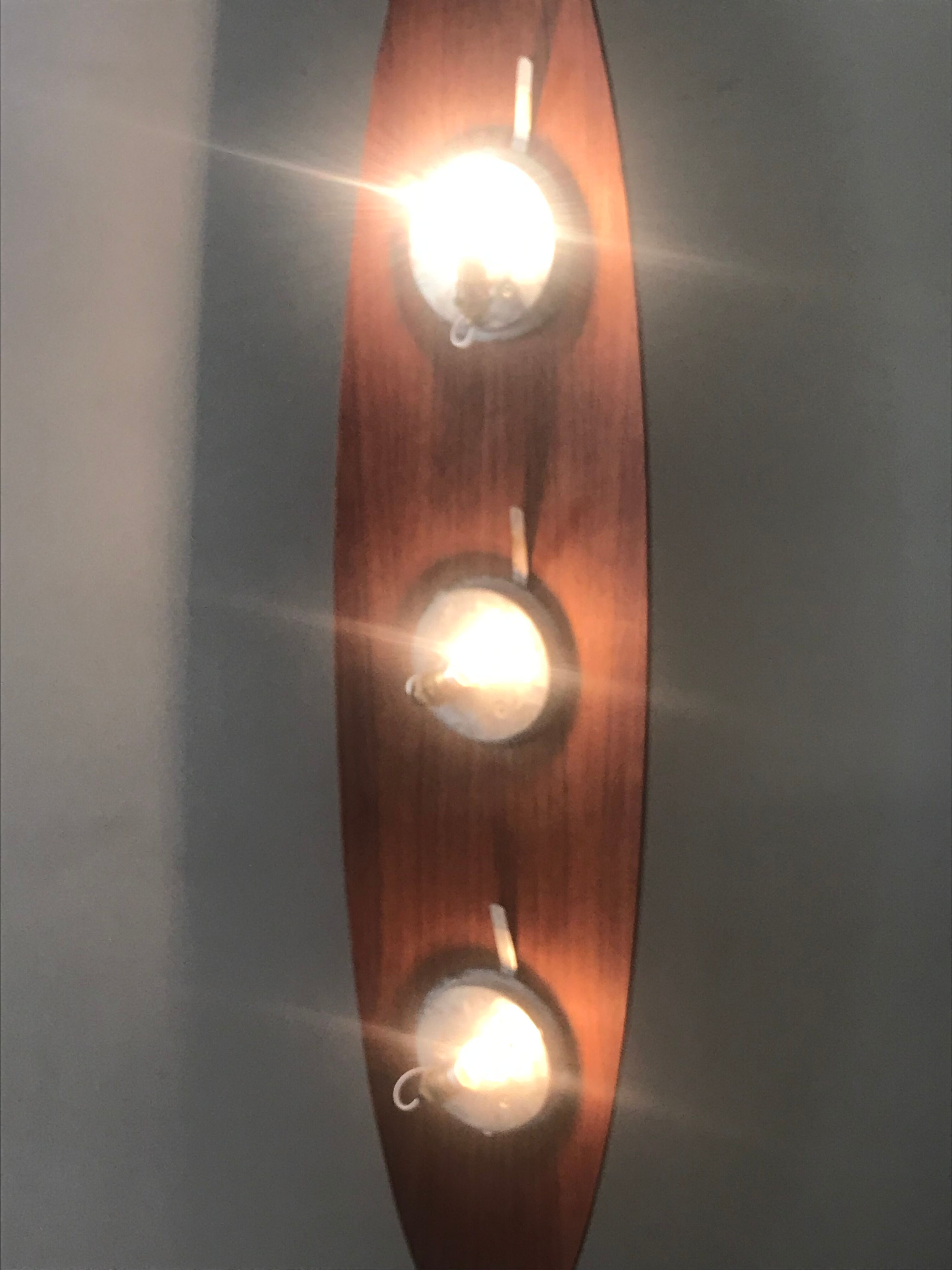Floor lamp surf teak and opalines design gioffredo reggiani 1960