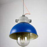 Blue industrial hanging light from tep