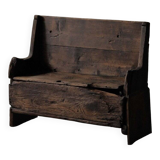 Alpine larch wood storage bench, Folk Art, Piedmont, 19th century