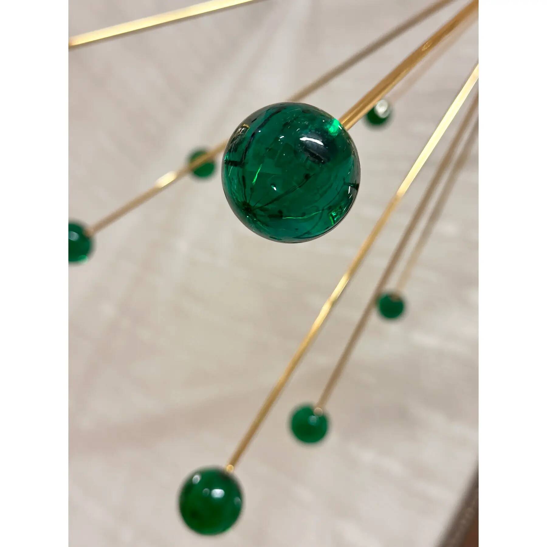Contemporary Green “Star” Murano Glass Sputnik Chandelier