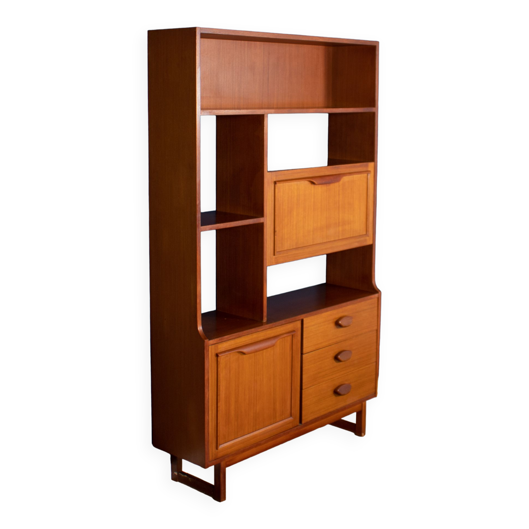 Retro Teak 1960s Stonehill Mid Century Wall Unit Room Divider Shelving