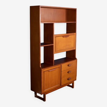 Retro Teak 1960s Stonehill Mid Century Wall Unit Room Divider Shelving