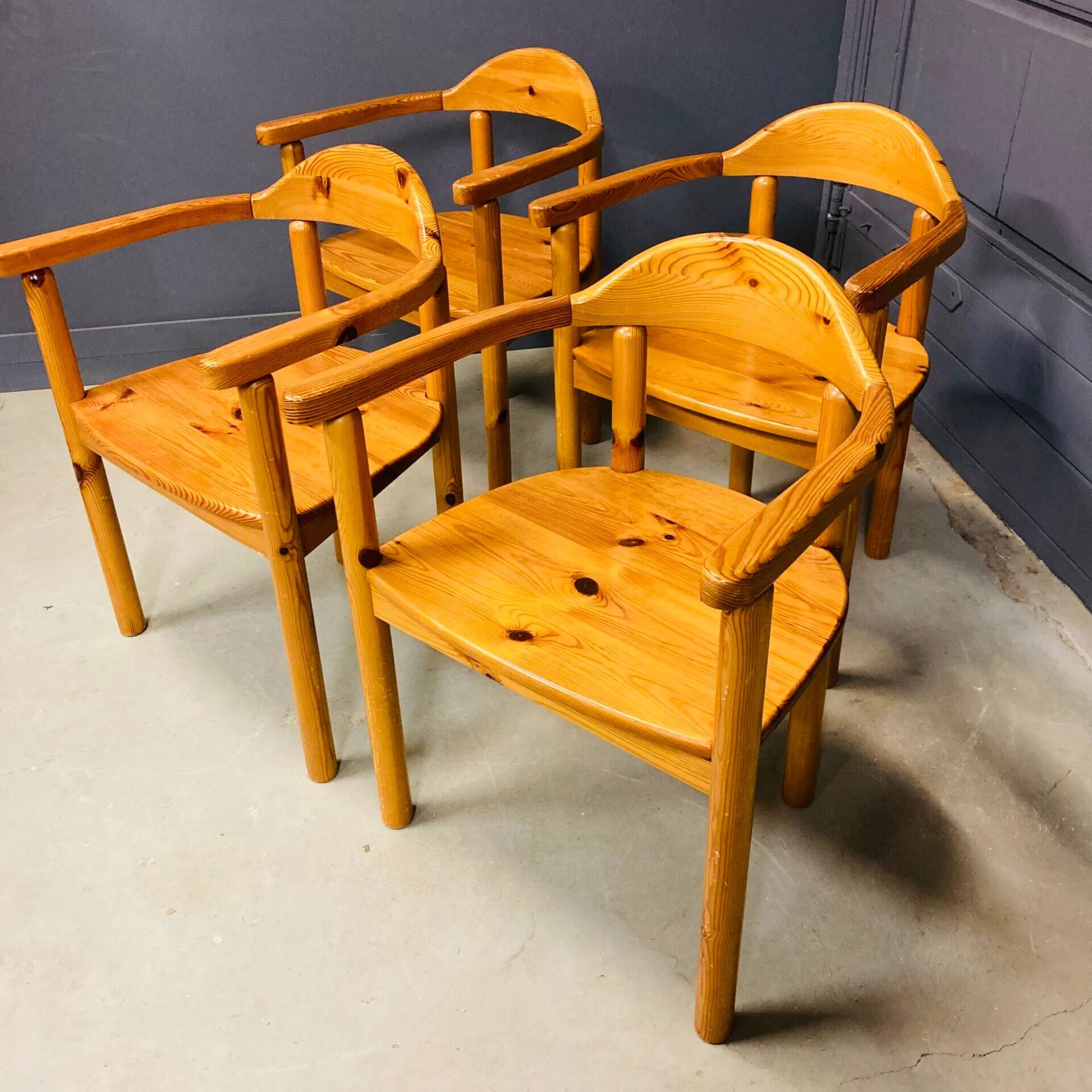 Ensemble de 4 chaises de salle à manger de Rainer Daumiller, danois, années 1980