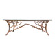 Vintage hand crafted wrought iron tree branches cocktail table, 1970s