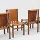 Mid-Century Italian Leather Dining Chairs By Ilmari Tapiovaara , set of 6