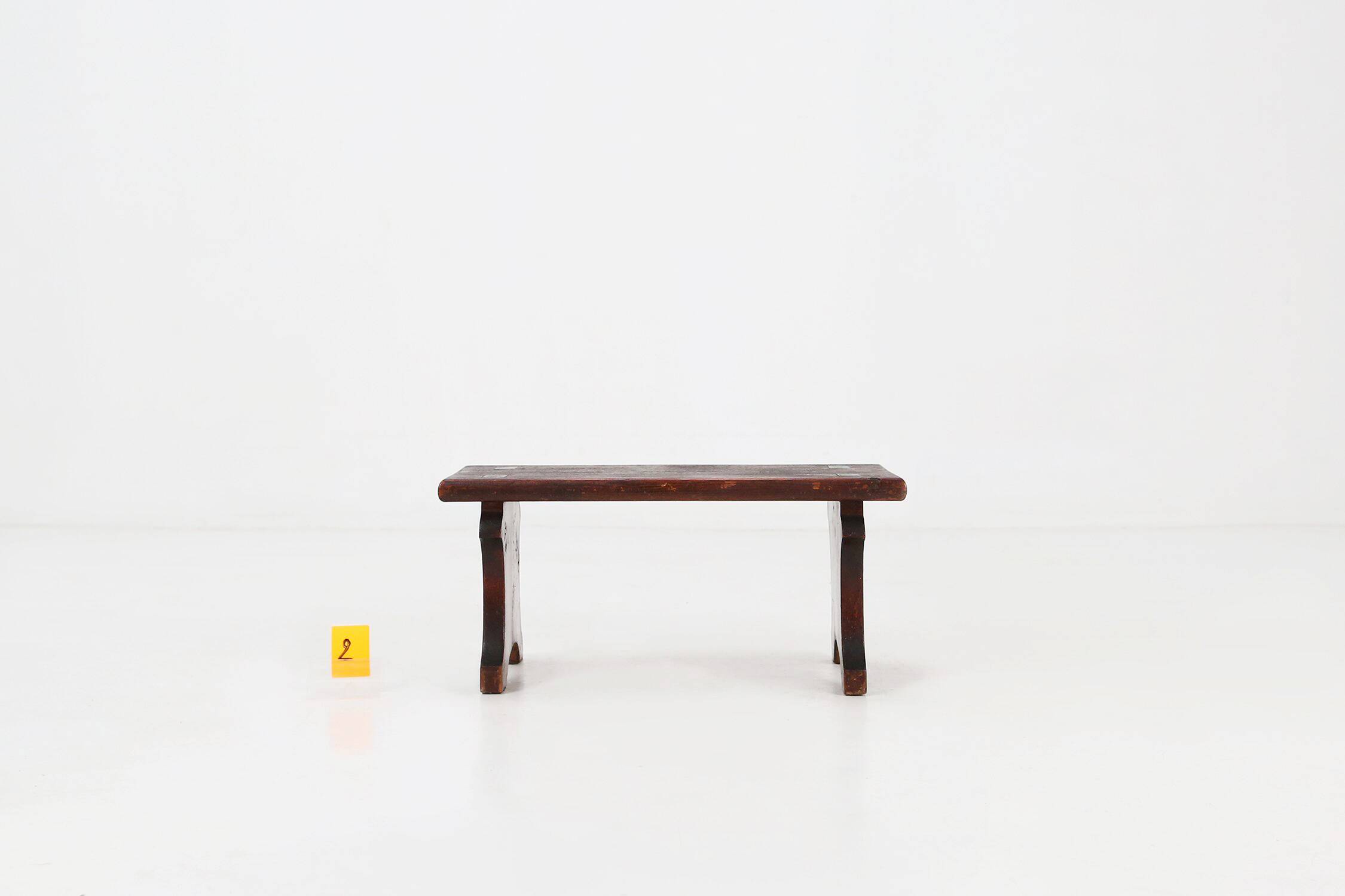 Rustic hand crafted wooden stool, France ca. 1880