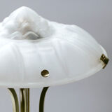 Lamp blown glass frosted around 1940 brass