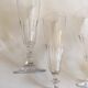 Set of 6 assorted champagne flutes late 19th century cut with cut-offs