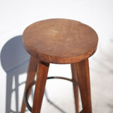 Lot 3 bar stools, high chair, wooden and metal stool, industrial, vintage, bar