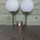 Sciolari applique double chromée globe en verre blanc