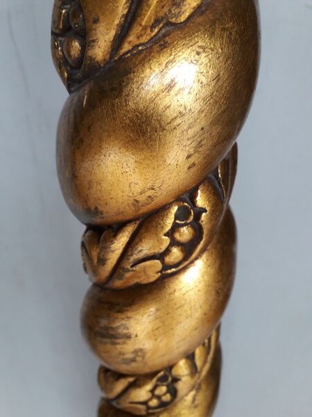 Golden carved wood lamppost or period 1940 Italy
