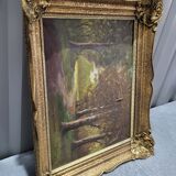 Signed oil painting on gilded wooden frame