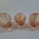 Set of 6 Art Deco Pink Rosaline Glass Dessert Bowls, Czechoslovakia, 1930s