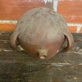 Ancient Glazed Stoneware Cruché with Double Handle, 19th Century Vintage