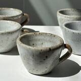 Set of 5 Indonesian ceramic handle coffee cups