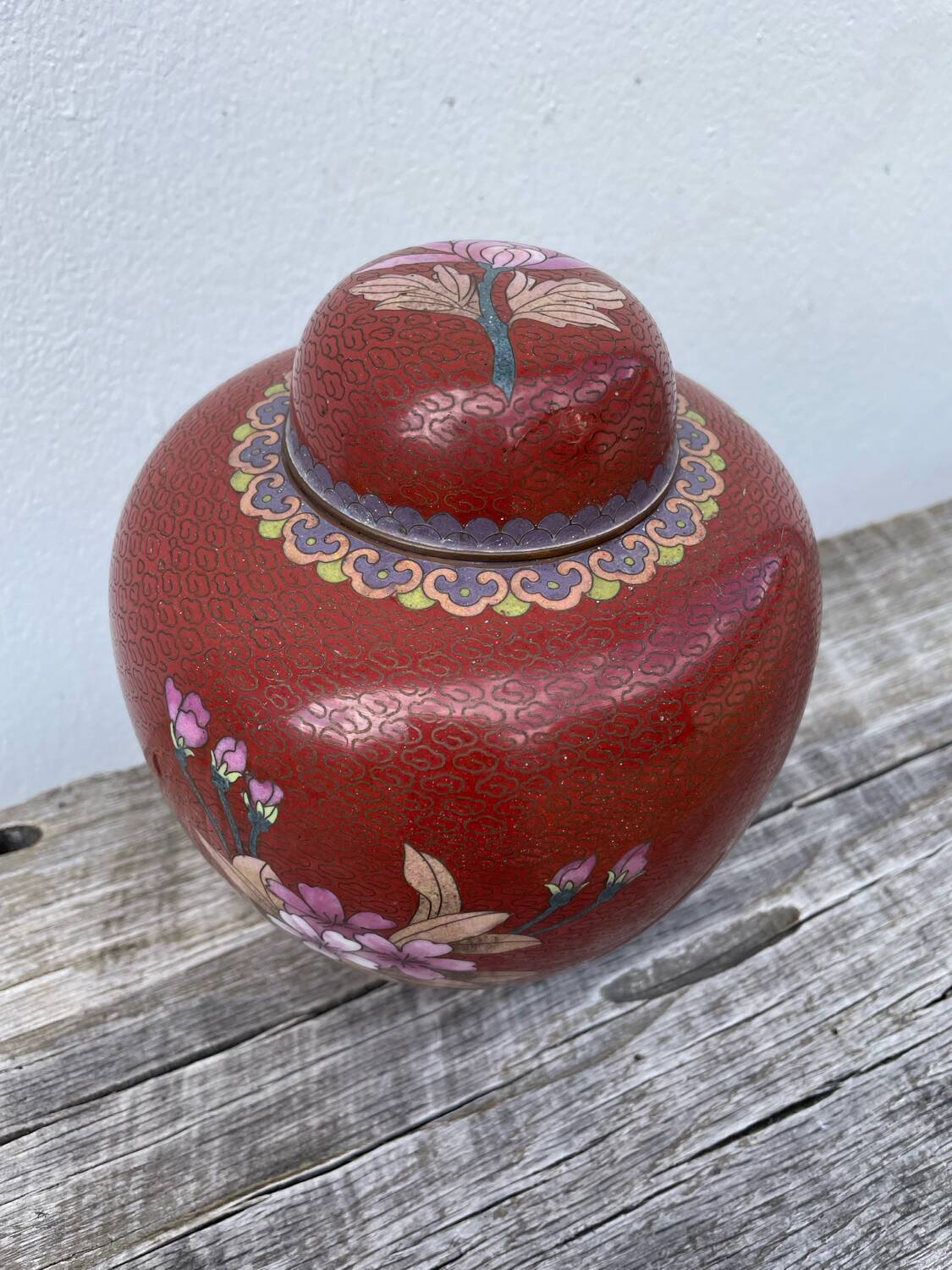 Chinese cloisonne ginger jar