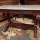 Console on legs claws to a drawer mahogany marble tray Restoration