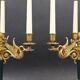 Flamboyant Pair of Candelabra/Chandeliers Solid Bronze Empire Style